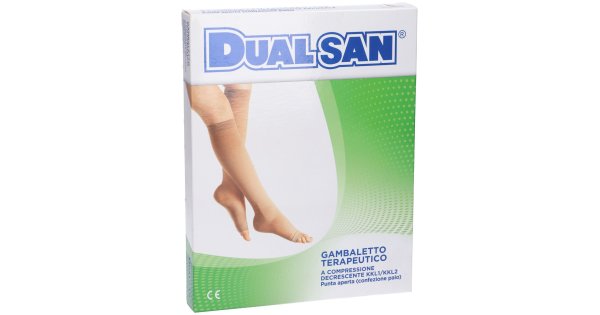 GAMBALETTO TERAPEUTICO DUALSAN A COMPRESSIONE DECRESCENTE KKL2 PUNTA APERTA BEIGE UNISEX 4 1 PAIO
