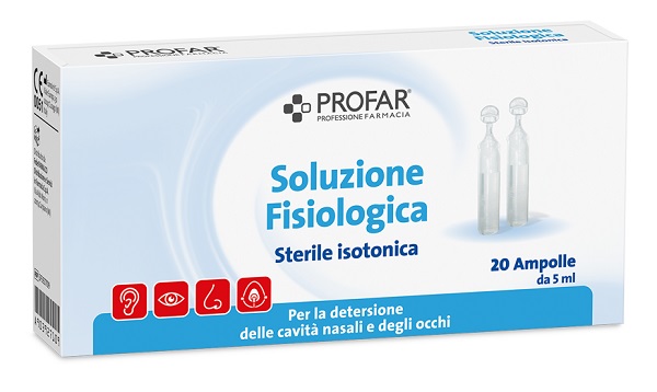 SOLUZIONE FISIOLOGICA STERILE ISOTONICA PROFAR 20 AMPOLLE DA 5 ML