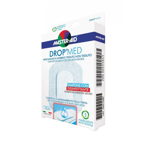 MEDICAZIONE COMPRESSA AUTOADESIVA DERMOATTIVA IPOALLERGENICA AERATA MASTER-AID DROP MED 7X5 5 PEZZI