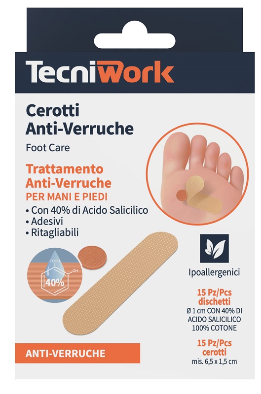 CEROTTI ANTI VERRUCHE PIEDI 15 + 15 PEZZI