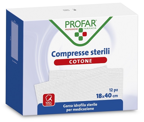 COMPRESSE IN COTONE 12 PEZZI 18 X 40 CM PROFAR