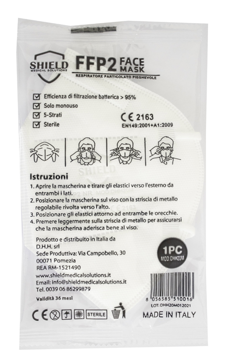 SHIELD FFP2 FACE MASK 1 PEZZO