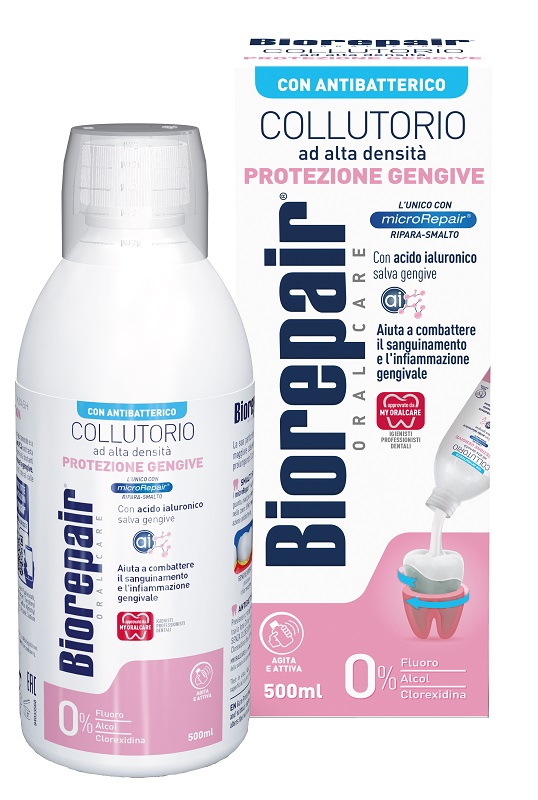 BIOREPAIR ORAL CARE CON ANTIBATTERICO COLLUTORIO AD ALTA DENSITA' PROTEZIONE GENGIVE 500 ML