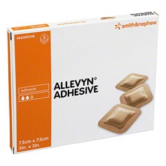 [901603821] MEDICAZIONE IDROCELLULARE ADESIVA STERILE ALLEVYN ADHESIVE ALTAMENTE ASSORBENTE IN SCHIUMA DI POLIURETANO A STRUTTURA TRISTRATIFICATA 7,5X7,5CM 3 PEZZI