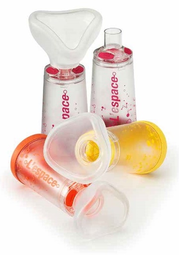 [905727350] CAMERA DISTANZIATRICE PER EROGATORI SPRAY PREDOSATI L'ESPACE 220 ML PER ADULTI CON BOCCAGLIO VALVOLA INSPIRAZIONE 2 VALVOLE ESPIRAZIONE CODICE COLORE MAGENTA