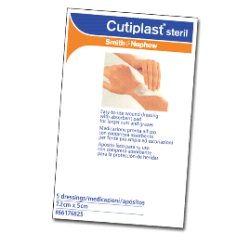 [907109159] MEDICAZIONE CUTIPLAST STERIL ADESIVA SUPPORTO IN TNT ADESIVO POLIACRILATO IPOLLERGENICO TAMPONE NON ADERENTE 7,2X5 CM 5 PEZZI