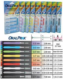 [920597592] ORALPROX BLISTER DA 6 SPAZZOLINI INTERDENTALI MISURA 1 COLORE AZZURRO