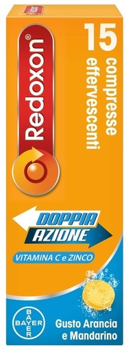 [924861521] REDOXON DOPPIA AZIONE 15 COMPRESSE EFFERVESCENTI VITAMINA C ZINCO ARANCIA E MANDARINO 45,78 G