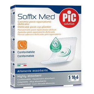 [926522501] CEROTTO PIC SOFFIX MED IN TNT CON TAMPONE CENTRALE ASSORBENTE STERILE MONOUSO 10X6 CM ANTIBATTERICO 5 PEZZI