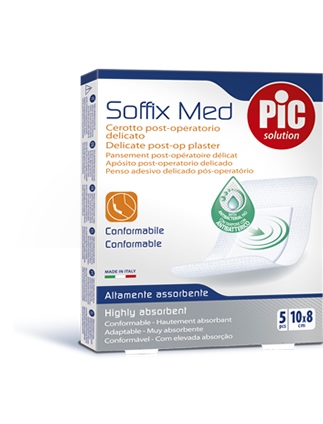 [926522513] CEROTTO PIC SOFFIX MED IN TNT CON TAMPONE CENTRALE ASSORBENTE STERILE MONOUSO 10X8 CM ANTIBATTERICO 5 PEZZI