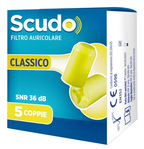 [931387854] SCUDO FILTRO AURICOLARE CLASSICO SNR 36 DB 7-12MM 5 PAIA