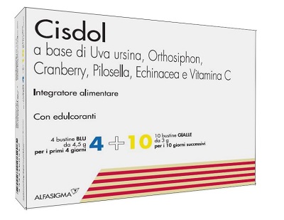 [933160412] CISDOL 4 BUSTINE BLU DA 4,5 G + 10 BUSTINE GIALLE DA 3 G