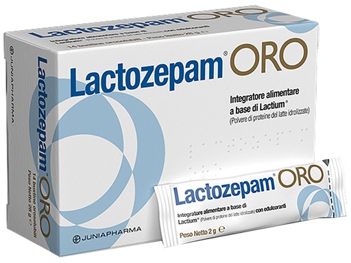 [935220412] LACTOZEPAM ORO GRANULATO OROSOLIBILE A BASE DI LACTIUM 14 BUSTINE DA 2 G