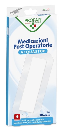 [939774307] ACQUASTOP MEDICAZIONE POST OPERATORIA PROFAR MED 10X25 CM 3 PEZZI