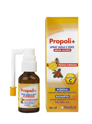 [971382217] PROPOLI+ SPRAY GOLA E VOCE ANALCOLICO 20 ML