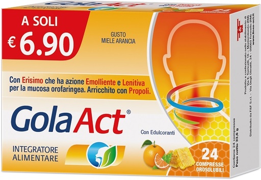 [974479560] GOLA ACT MIELE ARANCIA 24 COMPRESSE OROSOLUBILI