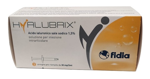 [984515460] SIRINGA INTRA-ARTICOLARE HYALUBRIX ACIDO IALURONICO 1,5% 30 MG 2 ML 3 PEZZI NO ETO