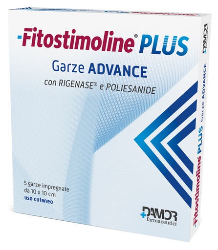 [985593882] FITOSTIMOLINE PLUS GARZE ADVANCE IMPREGNATE 10X10 CM 5 PEZZI