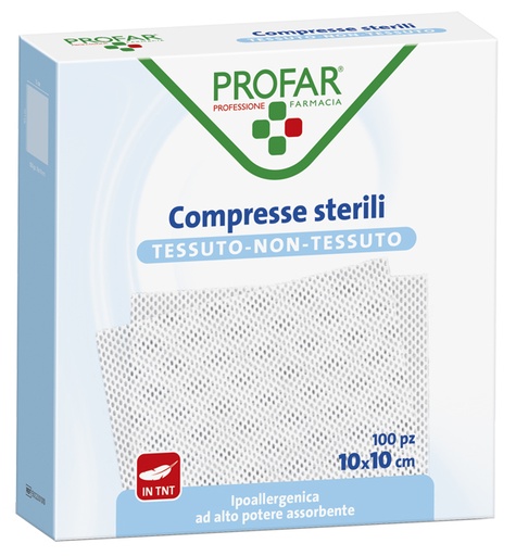 [901311769] GARZA COMPRESSE TESSUTO NON TESSUTO 10X10 CM 100 PEZZI PROFAR