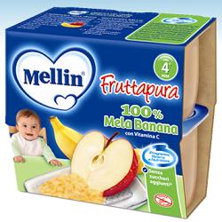[904915547] MELLIN FRUTTA PURA MELA BANANA 100 G 4 PEZZI