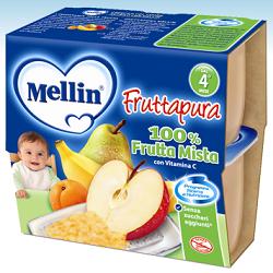[904915598] MELLIN FRUTTA PURA FRUTTA MISTA 100 G 4 PEZZI