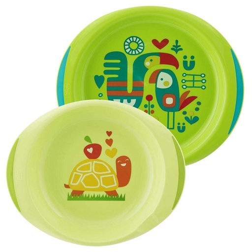 [976326494] CHICCO PIATTO FONDO E PIANO 12M+ VERDE